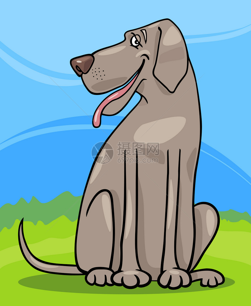 伟大的达尼狗漫画插图鼻子卡通片吉祥物宠物尾巴国家公园快乐绘画舌头图片