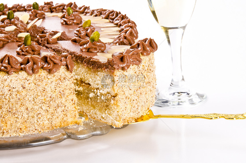 Halva蛋糕面包甜点巧克力可可生日婚礼馅饼奶油婚姻宏观图片
