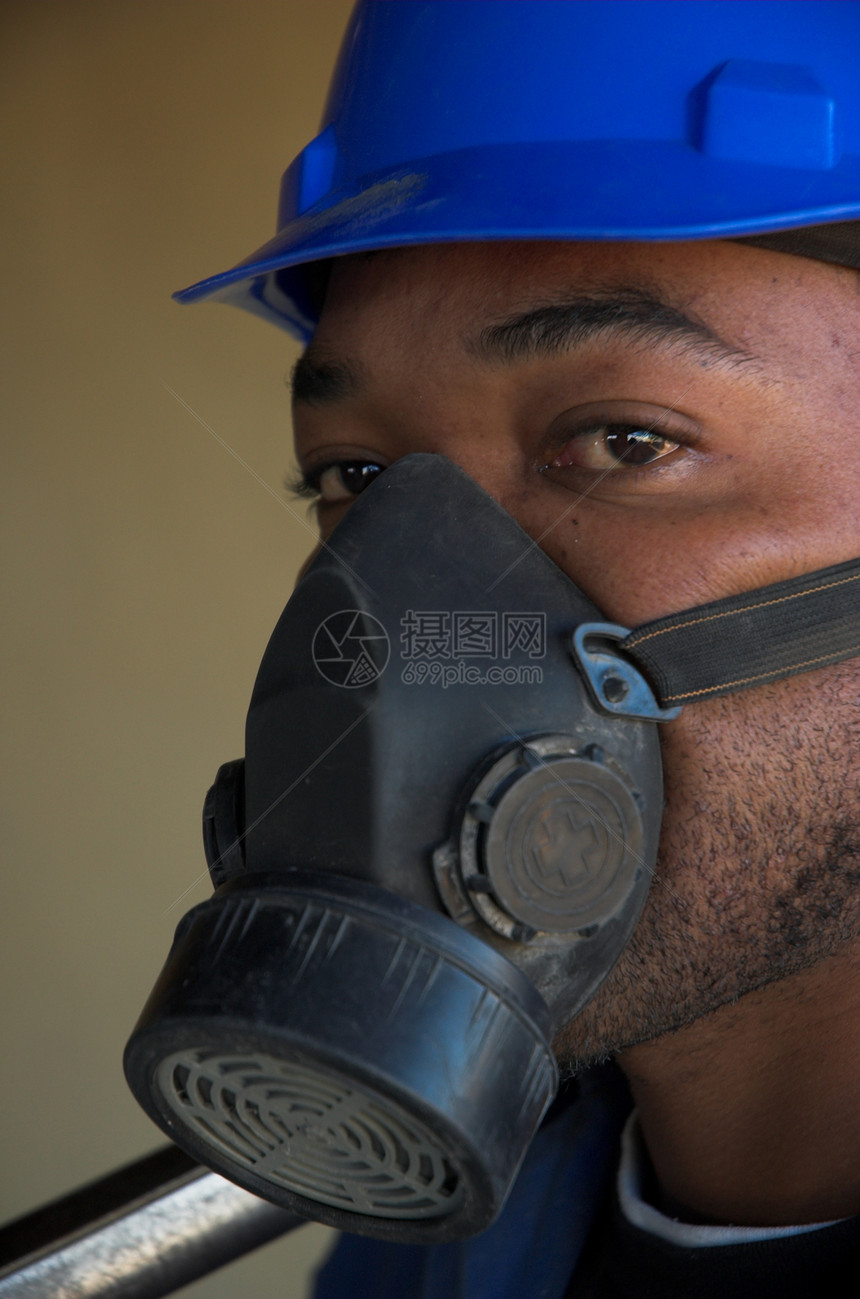 建筑工人和防尘罩图片