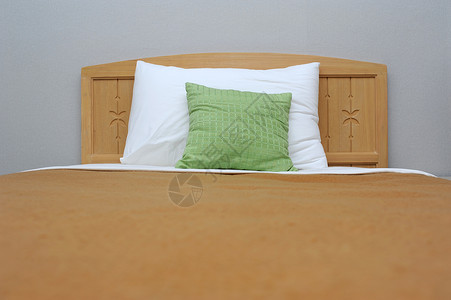 旅馆床时间酒店毯子枕头就寝房间卧室背景图片