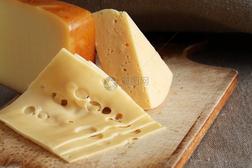奶酪套件小吃食物成分烹饪静物纸板帆布木头乳制品图片