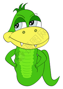 蜥蜴卡通卡通微笑蛇 蜥蜴性格插图 孤立在白色背景上刘海小路卡片吉祥物牙齿漫画幸福乐趣场景柔软度背景
