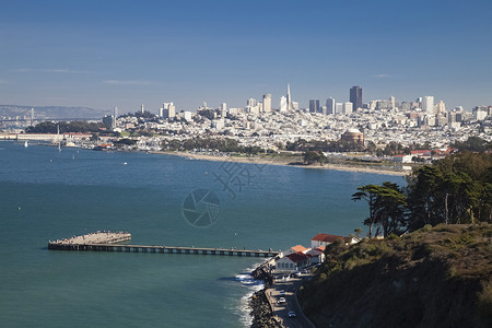 布埃纳斯旧金山全景旅行建筑学海滩摩天大楼天空旅游中心市中心蓝色景观背景