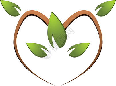 绿树绿色自然标志插图徽标植物叶子图标背景图片