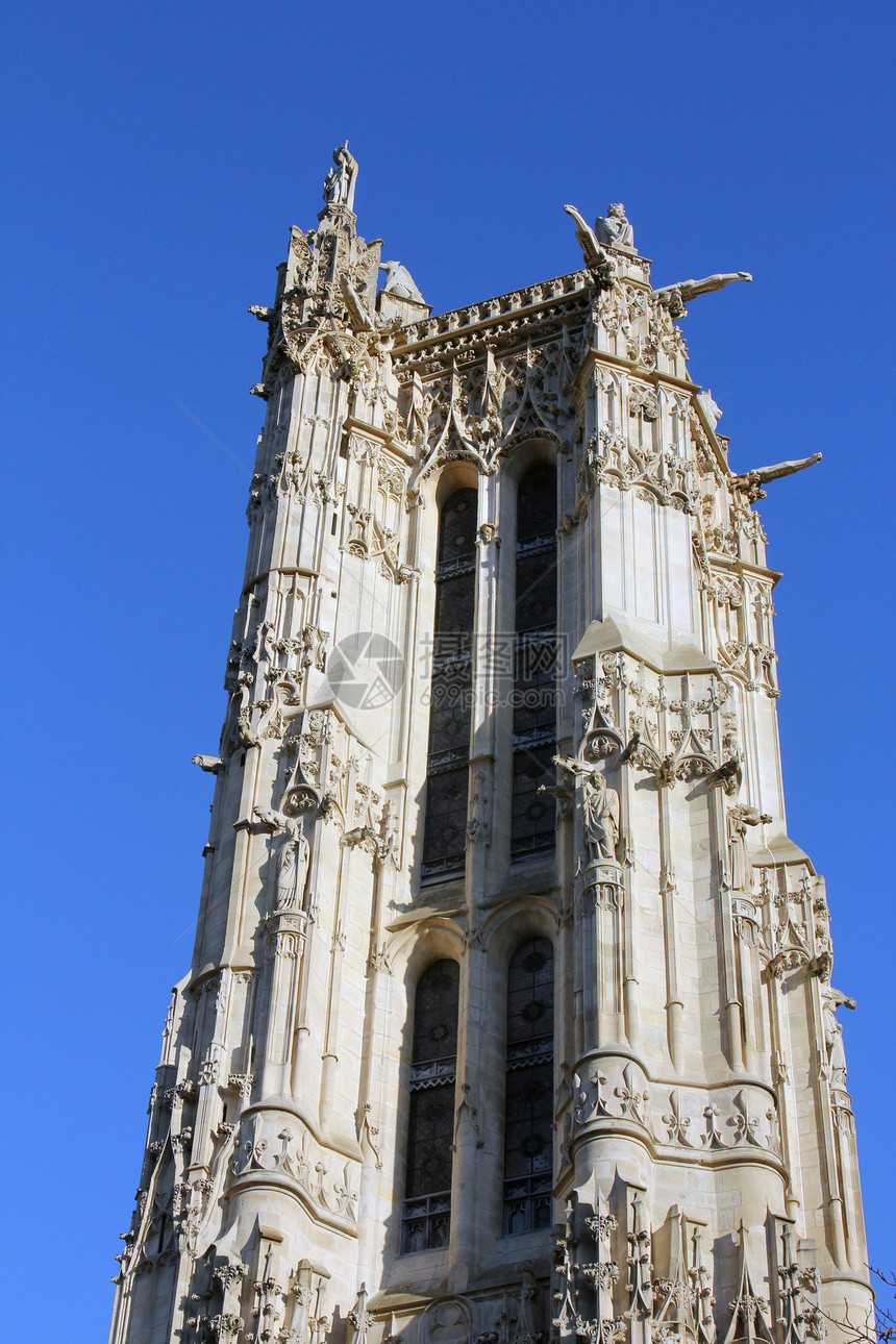圣雅克塔 巴黎石头旅游街道纪念碑天空历史性文化地标首都教会图片
