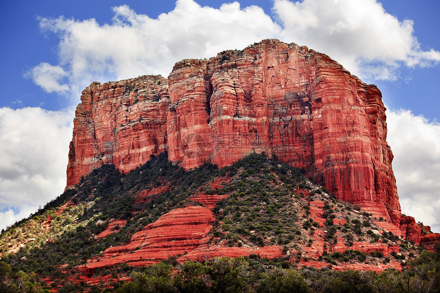 亚利桑那州石头砂岩悬崖环境橙子首脑蓝天风景荒野旅行图片