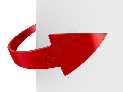 红色床单白色背景上的红箭头 孤立的 3D 图像指针商业进步床单团队领导者团体生长插图速度背景