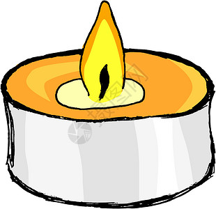 黄色美丽火焰芳香蜡烛 矢量图像生活插图卫生火焰棕色洗澡温泉治疗身体草图插画
