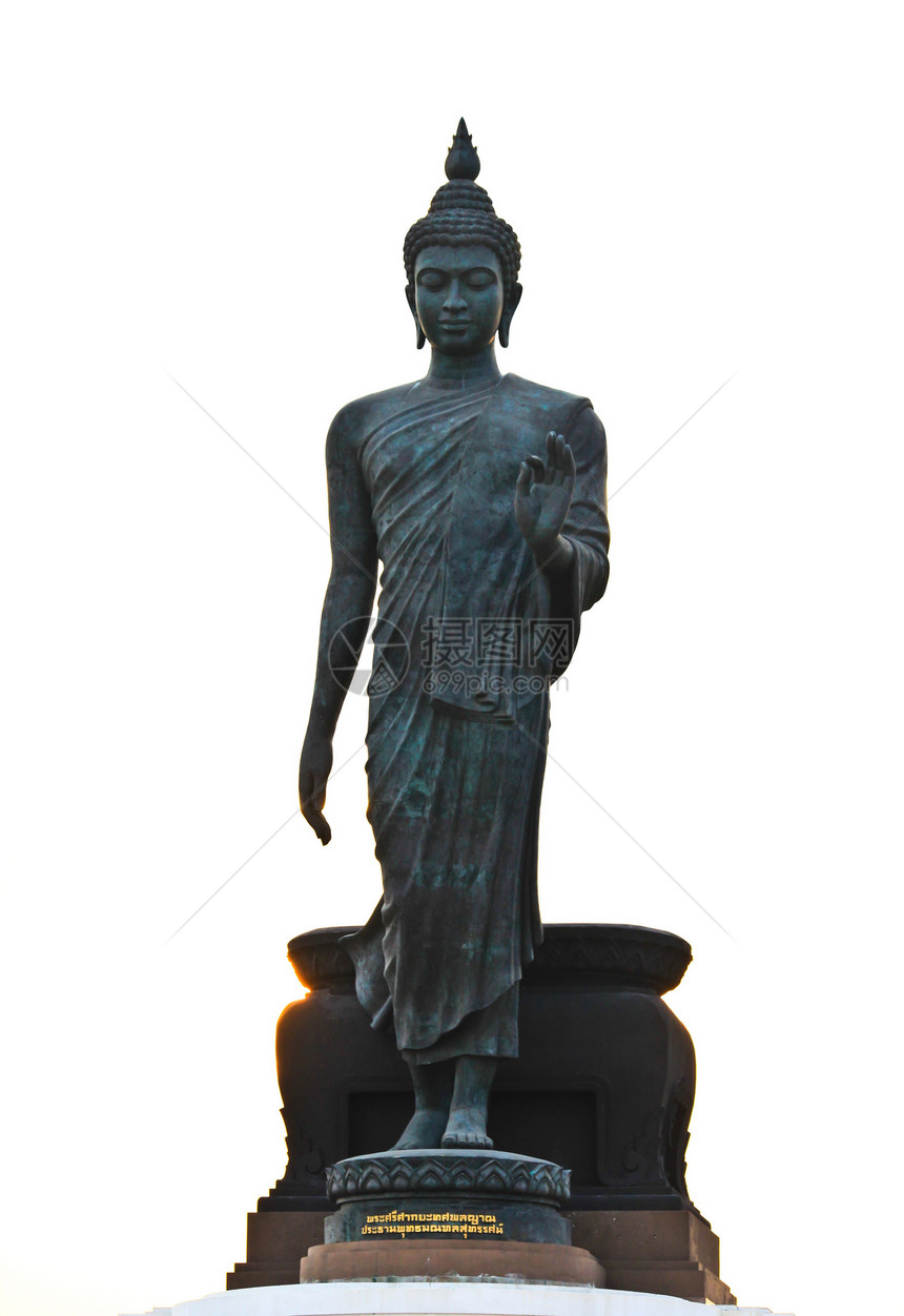 泰国漫走佛佛像扫管天空雕塑宗教佛教徒文化雕像场景蓝色教会图片