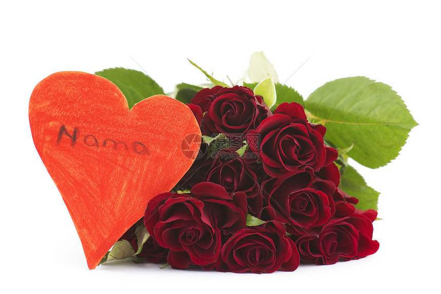 红玫瑰和心展示仪式墙纸纪念日热情花园妈妈香味花瓣礼物图片