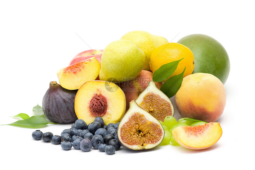 新鲜水果杂货花斑养分食物小吃浆果饮食树叶西瓜团体图片
