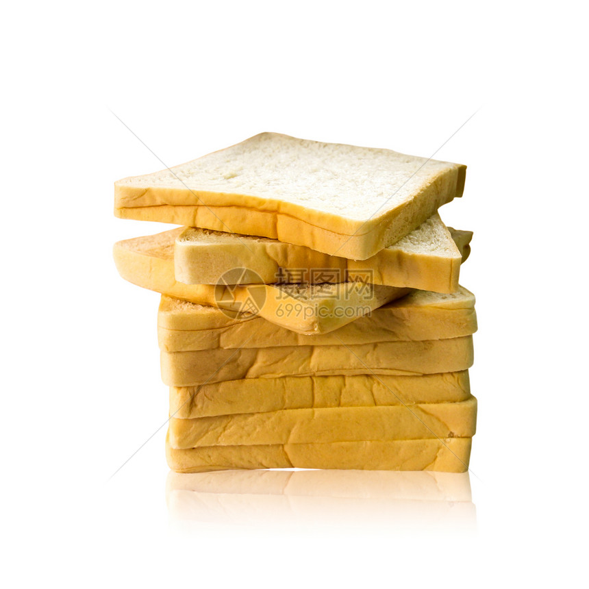 在白色背景上被孤立的面包卷食物营养反射粮食厨房棕色面团早餐产品面包图片