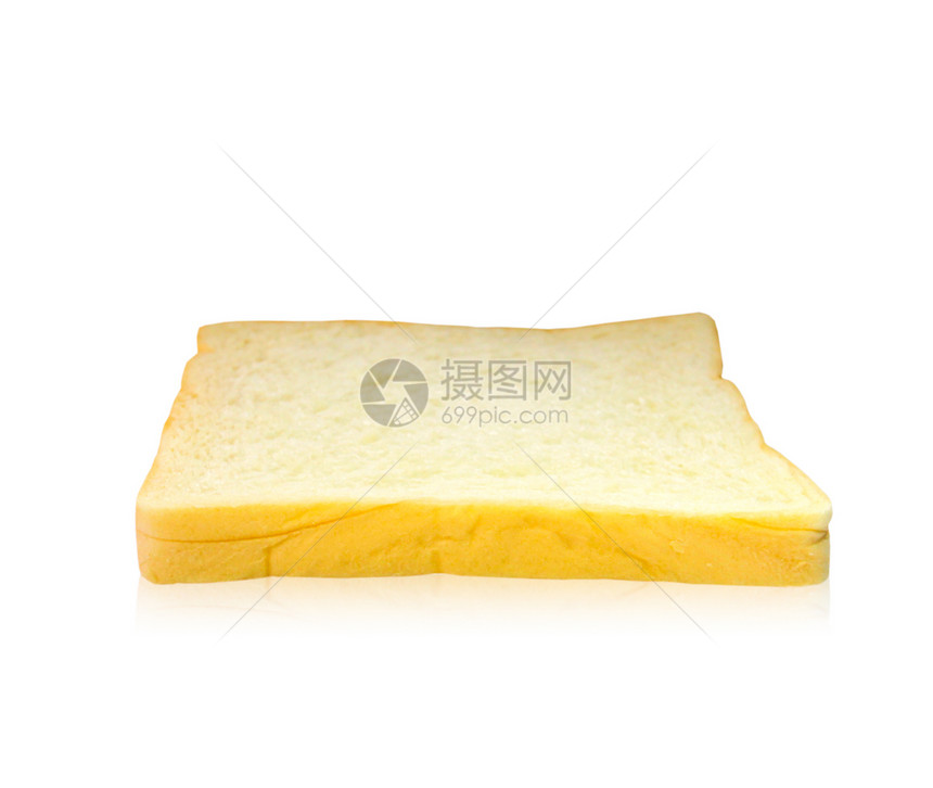 在白色背景上被孤立的面包切片小麦棕色食物粮食营养反射面团早餐面包师厨房图片