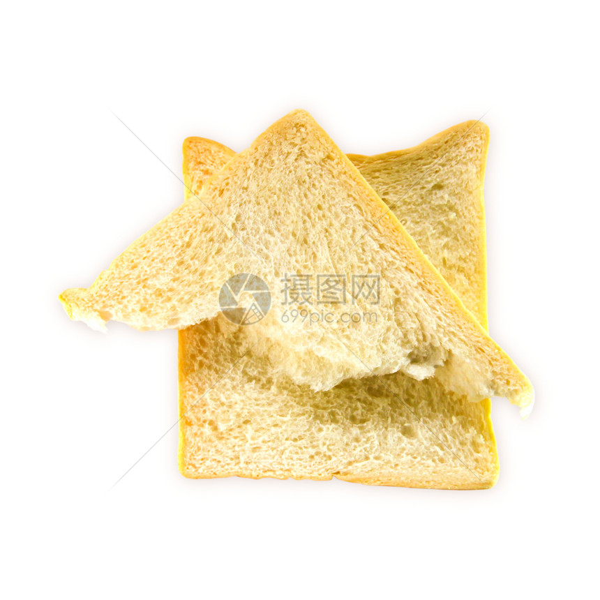 白背景上孤立的比滕面包面团午餐食物反射厨房产品面包师棕色白色早餐图片