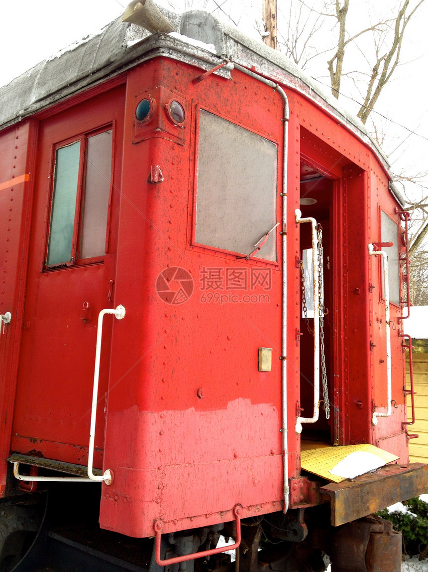 机车火车红色车厢图片