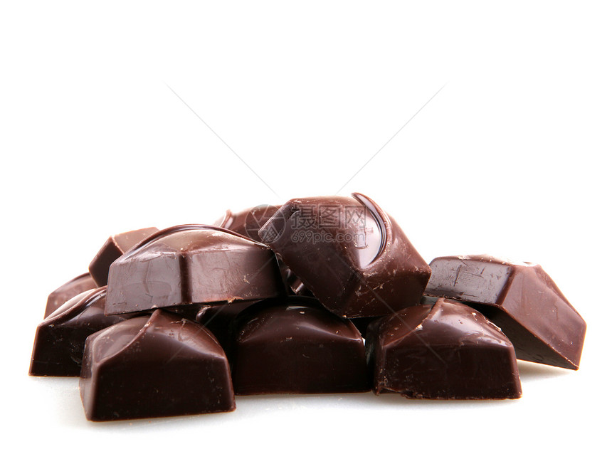 巧克力食物甜点小吃糖果饮食可可黑色美食牛奶白色图片