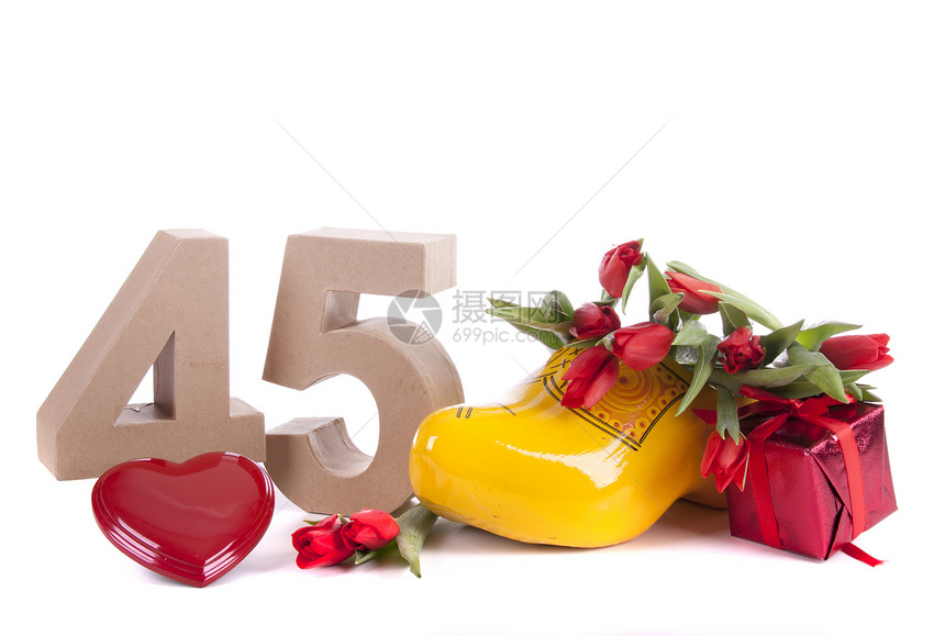 在荷兰式的情中年龄数字植物庆典花束纪念日工作室包装郁金香周年惊喜幸福图片