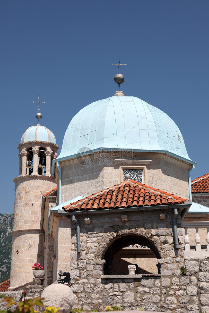 我们的摇滚圣母教堂 黑山 佩拉斯特建筑旅游古董上帝救主宗教大教堂历史历史性精神图片