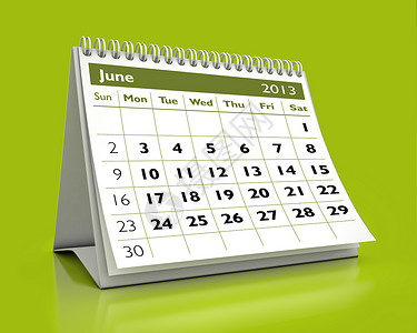 2013年6月日历日记日程时间数字商业组织白色公司背景图片