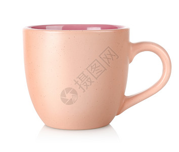粉红杯餐具咖啡白色杯子陶瓷粉色背景图片
