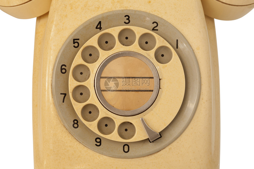 古代电话电缆黄色办公室商业听筒拨号历史古董图片