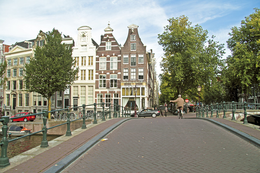 荷兰阿姆斯特丹市风景来自荷兰阿姆斯特丹首都特丹运输房子建筑学城市历史旅游运河建筑图片