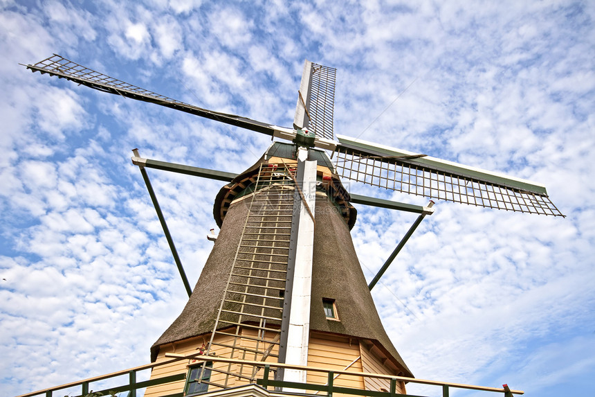 荷兰乡村的传统风车建筑地标建筑学历史历史性图片