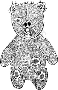 熊礼物涂鸦娃娃乐趣剪贴荒野毛皮插图哺乳动物艺术品背景图片