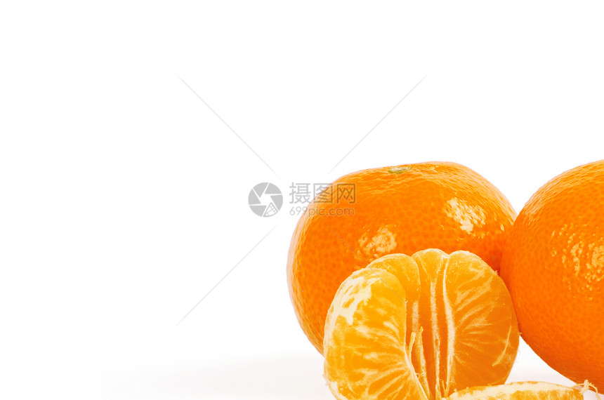 白背景孤立的普通话水果果汁橙子活力食物饮食白色图片