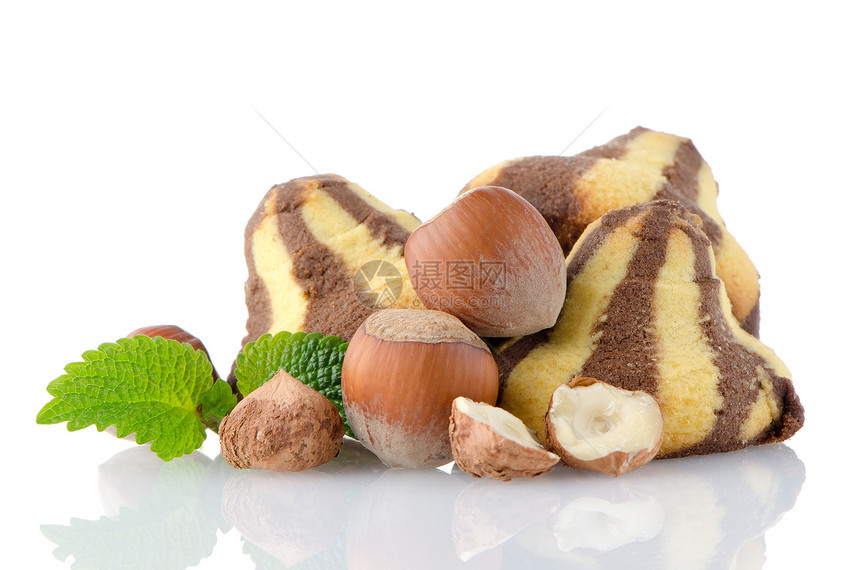 土制巧克力饼干榛子育肥白色棕色锥体甜点圆锥形夫妻传统小吃图片