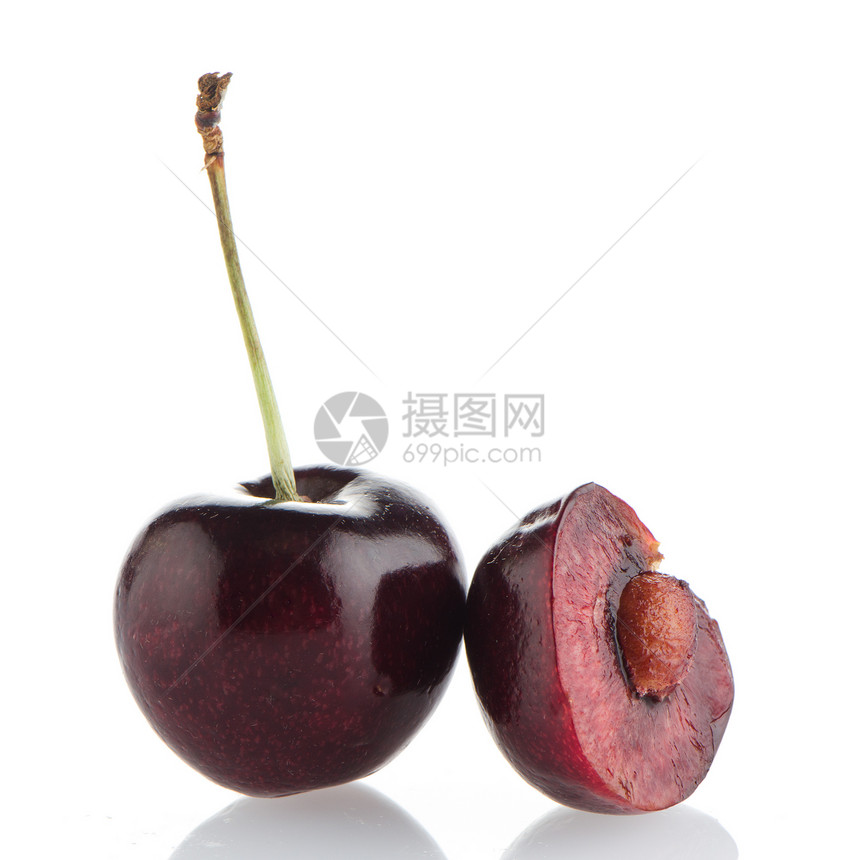 红樱桃小吃水果营养浆果白色甜点红色饮食红宝石美食图片