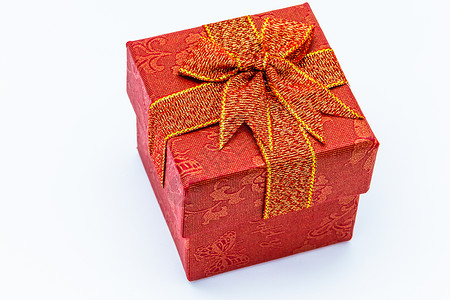 礼品盒丝带庆祝生日庆典礼物惊喜展示念日盒子红色背景图片