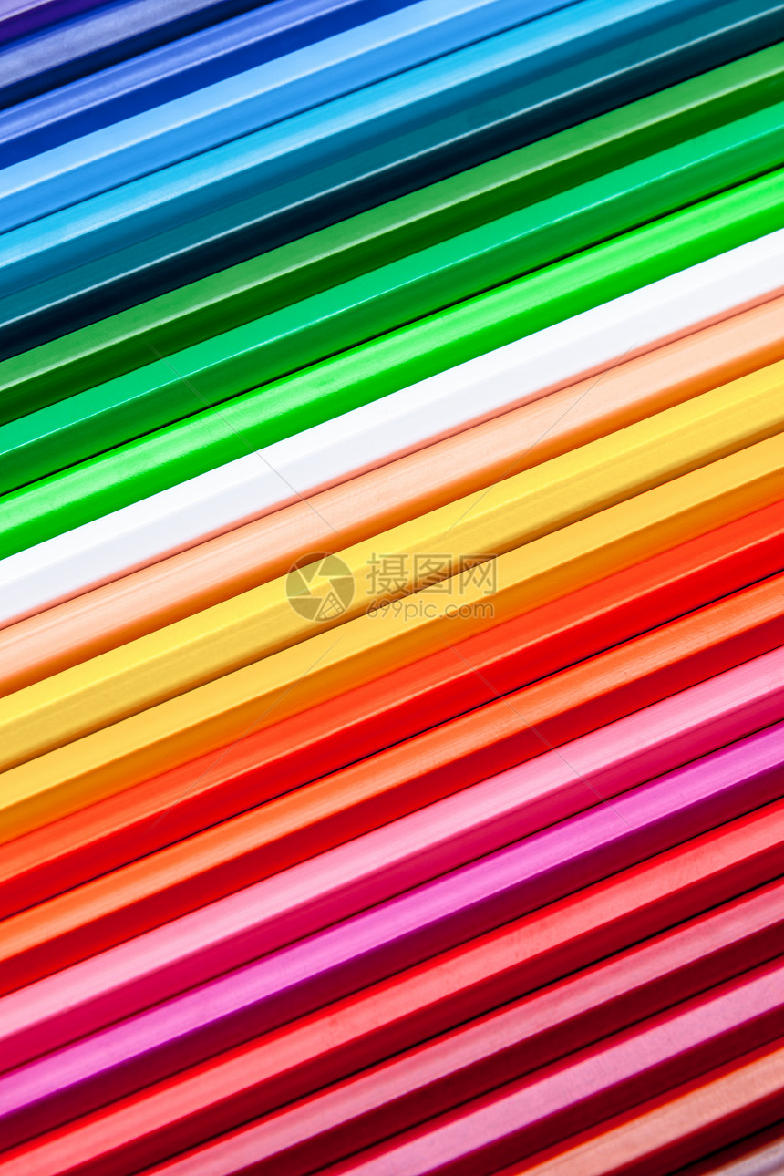 彩色铅笔光谱棕色蜡笔白色彩虹调色板紫色黄色蓝色创造力图片