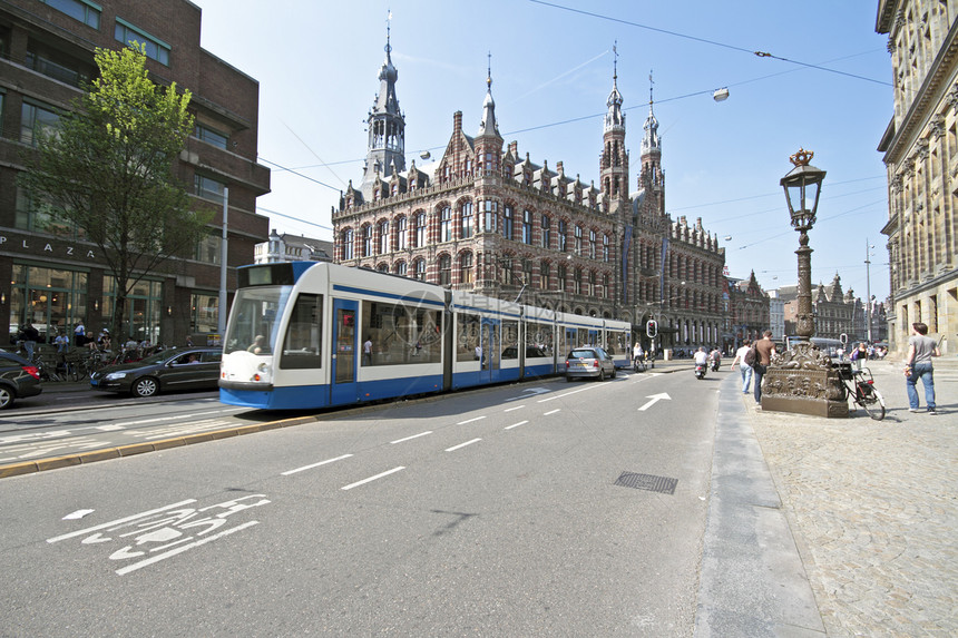 荷兰阿姆斯特丹的Tram驾驶车图片