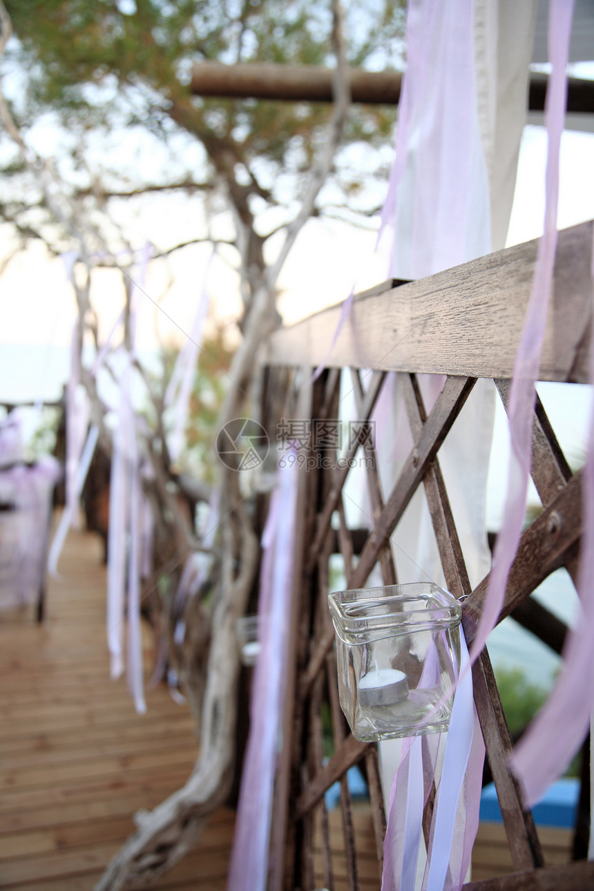 玻璃灯笼选择性焦点立方体淡紫色婚礼图片