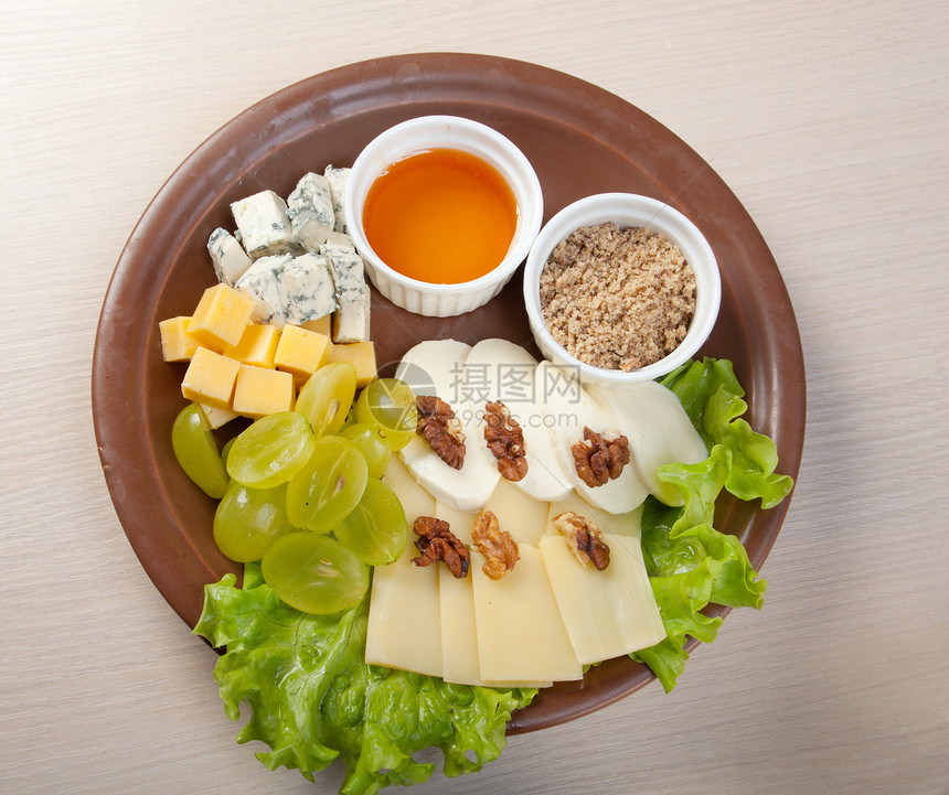 奶酪 葡萄 坚果的配方食物柠檬蔬菜厨房树叶盘子沙拉烹饪午餐美食图片