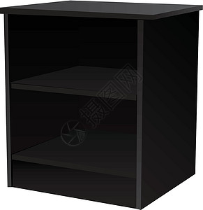 办公室家具家具床头黑色架子木头绘画床头柜插图服务背景图片