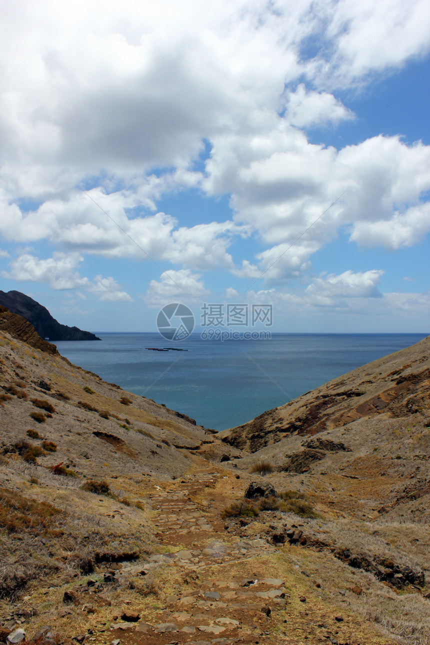 葡萄牙马德拉岛波浪边缘蓬塔岛屿热带悬崖地平线海岸线旅行海景图片