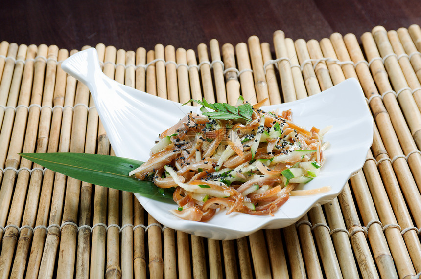 中国菜猪耳朵文化情调菜单美食盘子传统食物烹饪异国图片