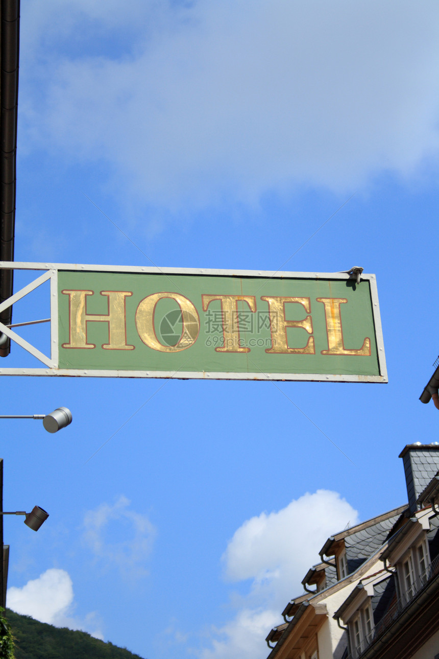酒店旅馆标志天空旅游旅行蓝色星星假期闲暇客栈游客信号图片