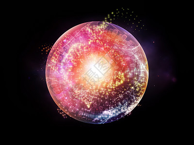 虚拟球孢子粒子中心径向大理石星星体积几何学作品渲染背景图片