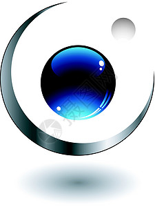 3d 3d徽标世界口号插图象形网络精品蓝色圆圈商业金属背景图片