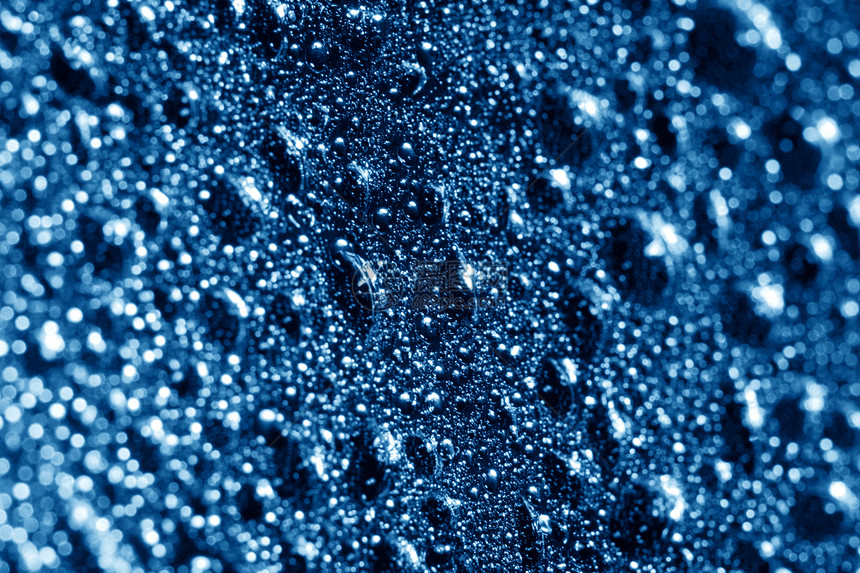 水滴气泡反射天气液体宏观淋浴蓝色珠子飞沫雨水图片