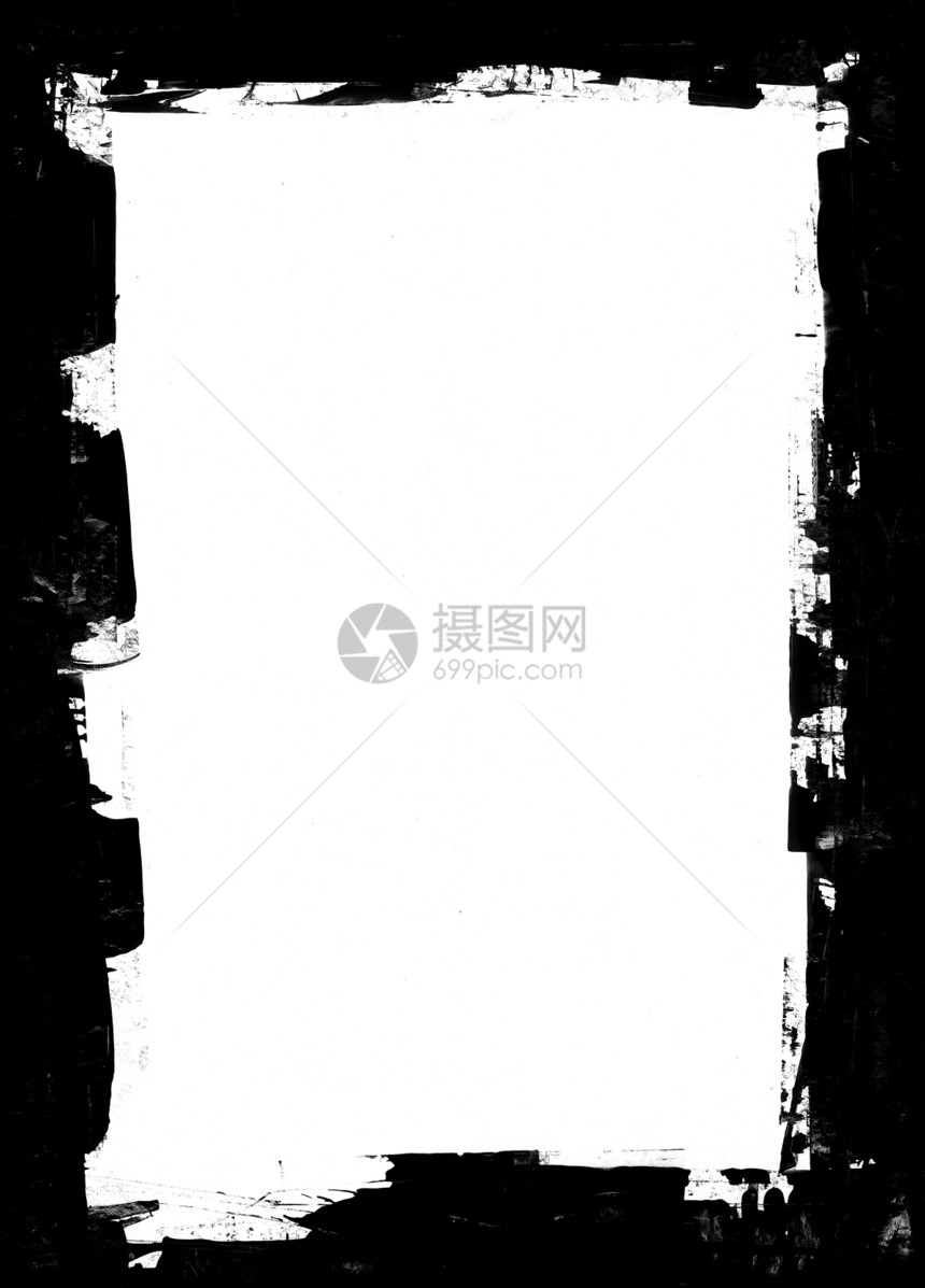 Grunge 遮罩空白黑色中风边界染色古董边缘刷子艺术类白色图片