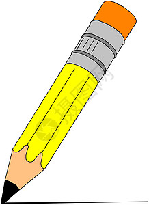 木铅笔文具石墨水平黄色学校白色木头蜡笔锐化绘画背景图片