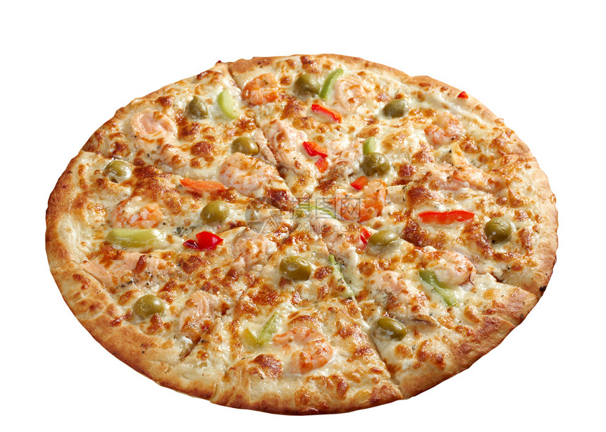 披萨和鲑鱼午餐蔬菜育肥食物餐厅小吃圆形圆圈脆皮胡椒图片
