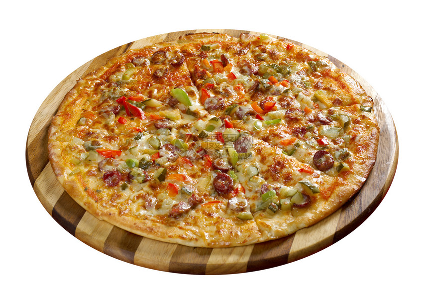 披萨狩猎食物圆形育肥小吃圆圈胡椒餐厅黄瓜脆皮香肠图片