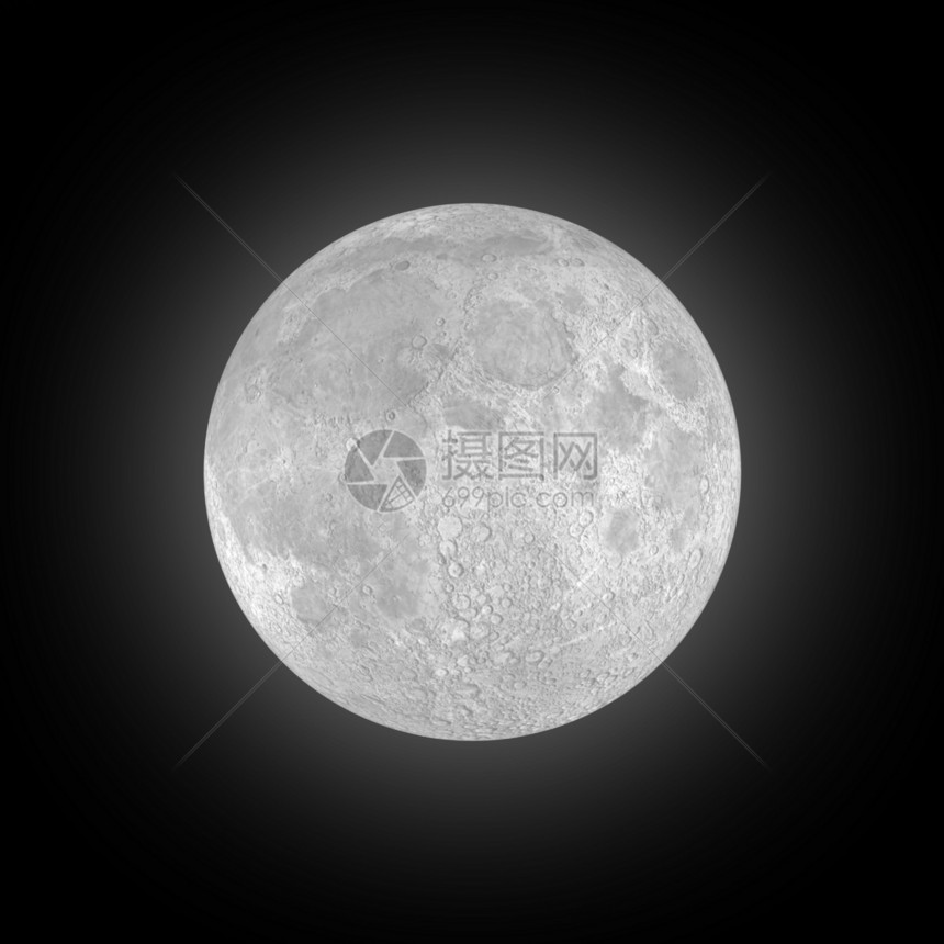 黑夜空中的白色大月亮满月图片
