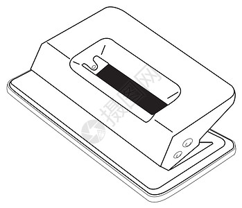 纸孔拳工具文档灰色打孔器塑料金属白色桌面办公室插画