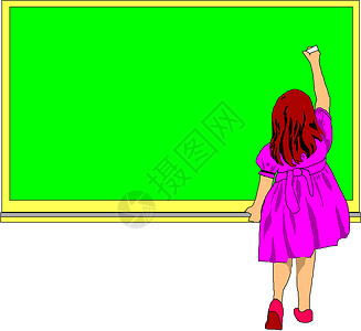 魏特教育黑板上的女孩成人衬衫公式学生女士大学科学女性课堂班级设计图片